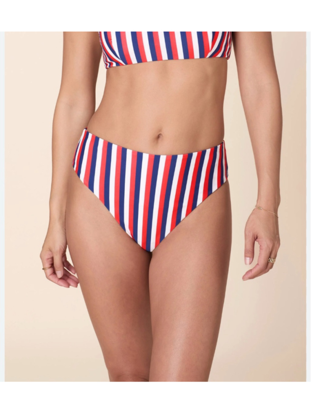 Andie|90s HighWaist Bikini Bottom| Americana Stripe|NWOT|Sample Piece| $60 MSRP